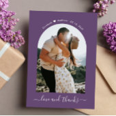 Élégant Merci Script 2 Photo Mauve Arch Mariage