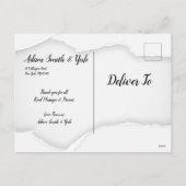 Élégant Merci Script Faire-part de naissance bébé (Dos)