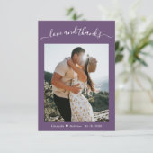 Elégant Merci Script Mauve 2 Mariage photo (Debout devant)