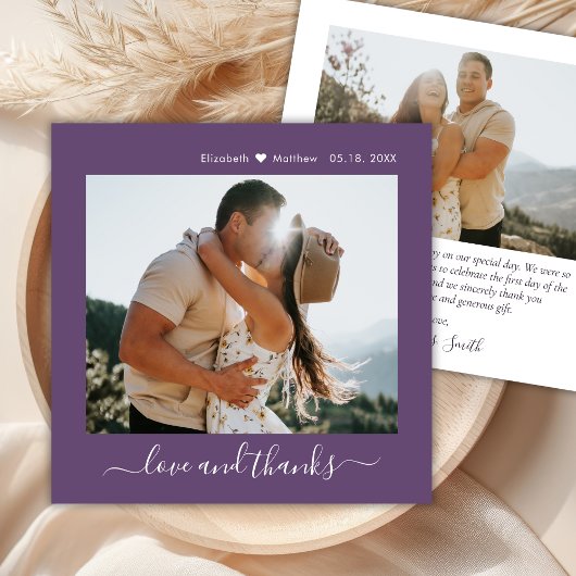 Elégant Merci Script Mauve 2 Mariage photo