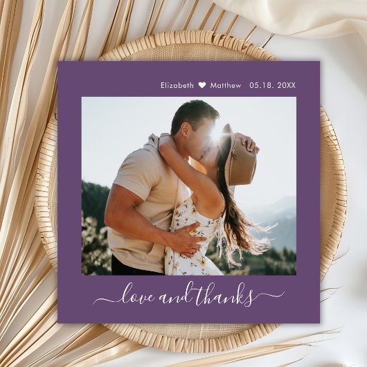 Elégant Merci Script Mauve 2 Mariage photo