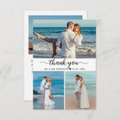 Élégant Merci Script Photo Collage Mariage (Devant / Derrière)