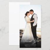 Élégant Merci simple 8x4 Carte photo vertical (Devant / Derrière)