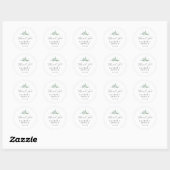 Élégant Merci verdoyant Mariage Favor Sticker (Feuille)