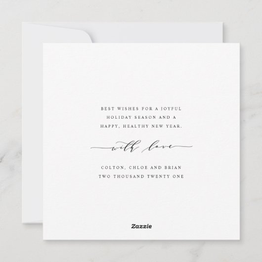 Elegant Merry & Bright 4 Foto Holiday Kaart (Achterkant)