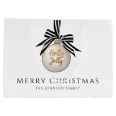 Elegant Merry Christmas Bauble Groot Cadeauzakje (Achterkant)