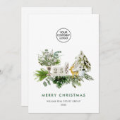 Elegant Merry Christmas Compositie Corporate Feestdagenkaart (Voorkant / Achterkant)