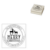 Elegant Merry Christmas Deer Retouradres Rubberstempel (Gestempeld)