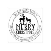Elegant Merry Christmas Deer Retouradres Rubberstempel (Afrduk)