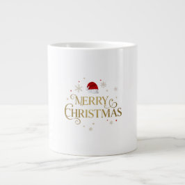 Elegant Merry Christmas Gold & Red Design Extra Grote Beker