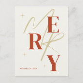 Elegant Merry Christmas Greeting Card Briefkaart (Voorkant)