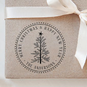 Elegant Merry Christmas & Happy New Year Rubberstempel