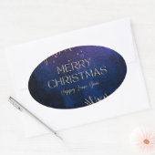 Elegant Merry Christmas & Happy New Year Sticker (Enveloppe)