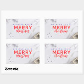 Elegant Merry Christmas Holiday Greeting Sticker (Vel)
