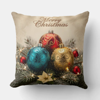Elegant Merry Christmas Ornament Pillow Kussen