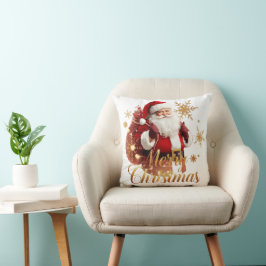 Elegant Merry Christmas Santa Claus Kussen
