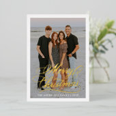 Elegant Merry Christmas Script 2 Foto Folie Feestdagenkaart (Staand Voorkant)