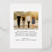 Elegant Merry Christmas Script 2 Foto Folie Feestdagenkaart (Achterkant)