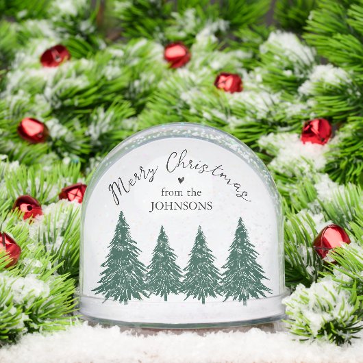 Elegant Merry Christmas Script Pine Trees (Noël)