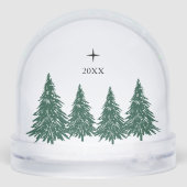 Elegant Merry Christmas Script Pine Trees (Arrière)