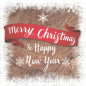 Elegant Merry Christmas Script White Snowflakes Sticker (Voorkant)