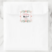 Elegant Merry Christmas Sticker with Santa Sleigh  (Sac)