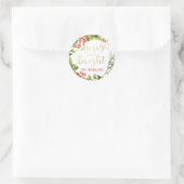 Elegant Merry en Bright Wreath Holiday Ronde Sticker (Tas)