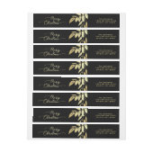 Elegant Merry kerst Faux Gold Black Botanisch (Vel)