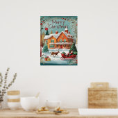 Elegant Merry kerst Poster (Keuken)