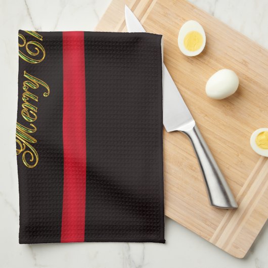 Elegant Merry kerst Theedoek (Quarter Fold)