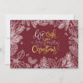 Elegant Merry kerstflat Feestdagenkaart (Voorkant)