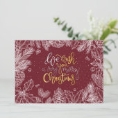 Elegant Merry kerstflat Feestdagenkaart (Staand voorkant)