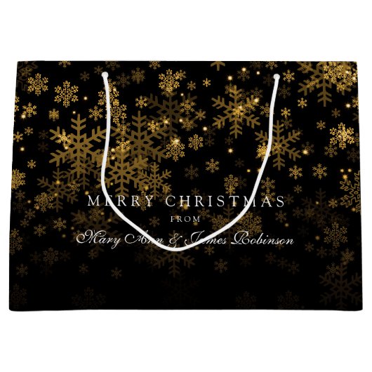 Elegant Merry Kerstmis Groot Cadeauzakje (Voorkant)