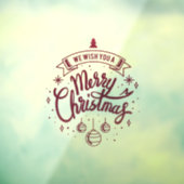 Elegant Merry Red Balls Window Cling Raamsticker (Vel 3)