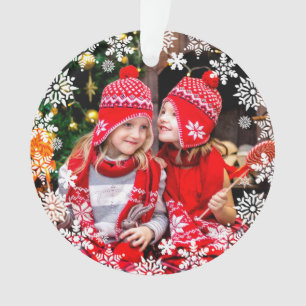 Elegant Merry-sneeuwvlokken voor kerstmis, aangepa Ornament