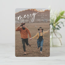 Elegant Merry White Typographic Script