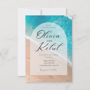 Elegant met de achtergrond van zeeen golven kaart