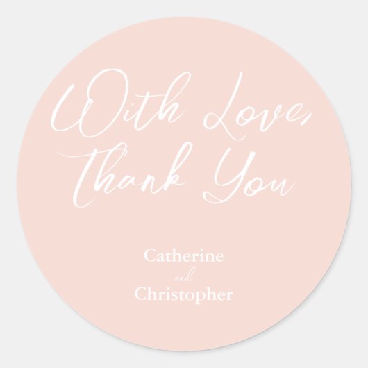 Elegant "Met liefde, dank je" Sticker (Voorkant)
