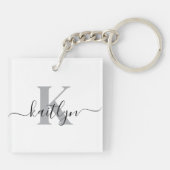 Elegant met monogram sleutelhanger (Achterkant)