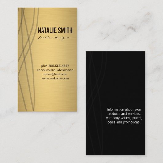 Elegant Metaal Goud Visitekaartje (Voorkant / Achterkant)