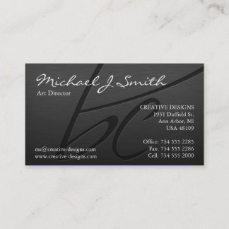 Elegant metaal (monogram - BC) Visitekaartje