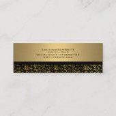 Elegant metaalgoud met goudConfetti Mini Visitekaartje (Achterkant)