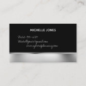 Élégant métal argent et carte de visite noir (Dos)