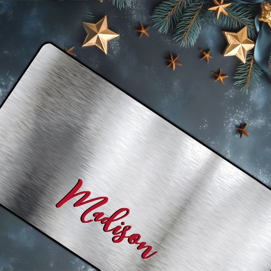 Élégant métal brossé numérique 3D Monogramme