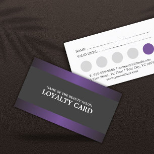 Elegant Metal Paars Gray Salon Loyalty Kaart