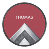 Elegant Metal Pattern Monogramed Hockey Puck (Voorkant)