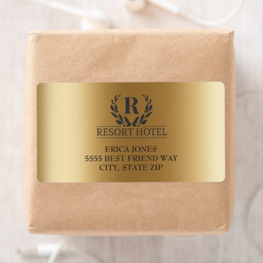 Elegant metalen goud toevoegen Logo achtergrond Etiket (Insitu)