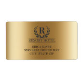 Elegant metalen goud toevoegen Logo achtergrond Etiket (Voorkant)