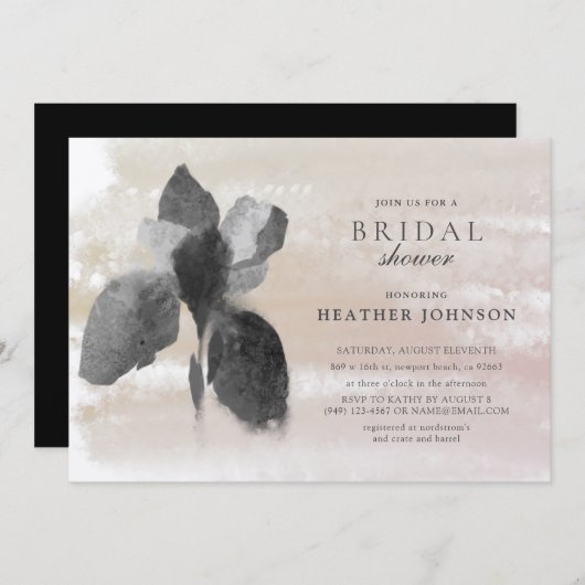 Elegant Metalic Silver Iris Floral Vrijgezellenfee Kaart (Voorkant / Achterkant)