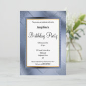 ELEGANT METALLIC BLUE GOLD PATROON BIRTHDAY 2 KAART (Staand voorkant)